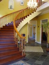 Grand stairway to suites  in Country Cottage on Black Sheep Farm, Northland, New Zealand